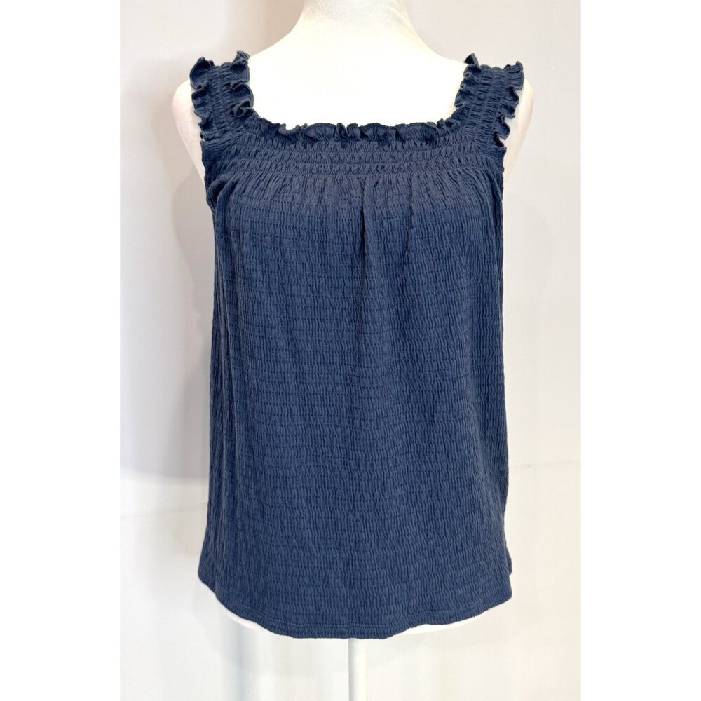 LC Lauren Conrad Sleeveless Top Blue Size XS Smocked Neck Line